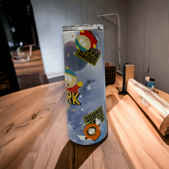 20oz tumbler with south park tv show characters design in colorful cartoon style by Macies Handmade Treasures