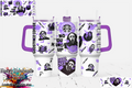 Stanley tumbler 40 oz white with purple handle featuring Ghostface coffee and spooky call me design