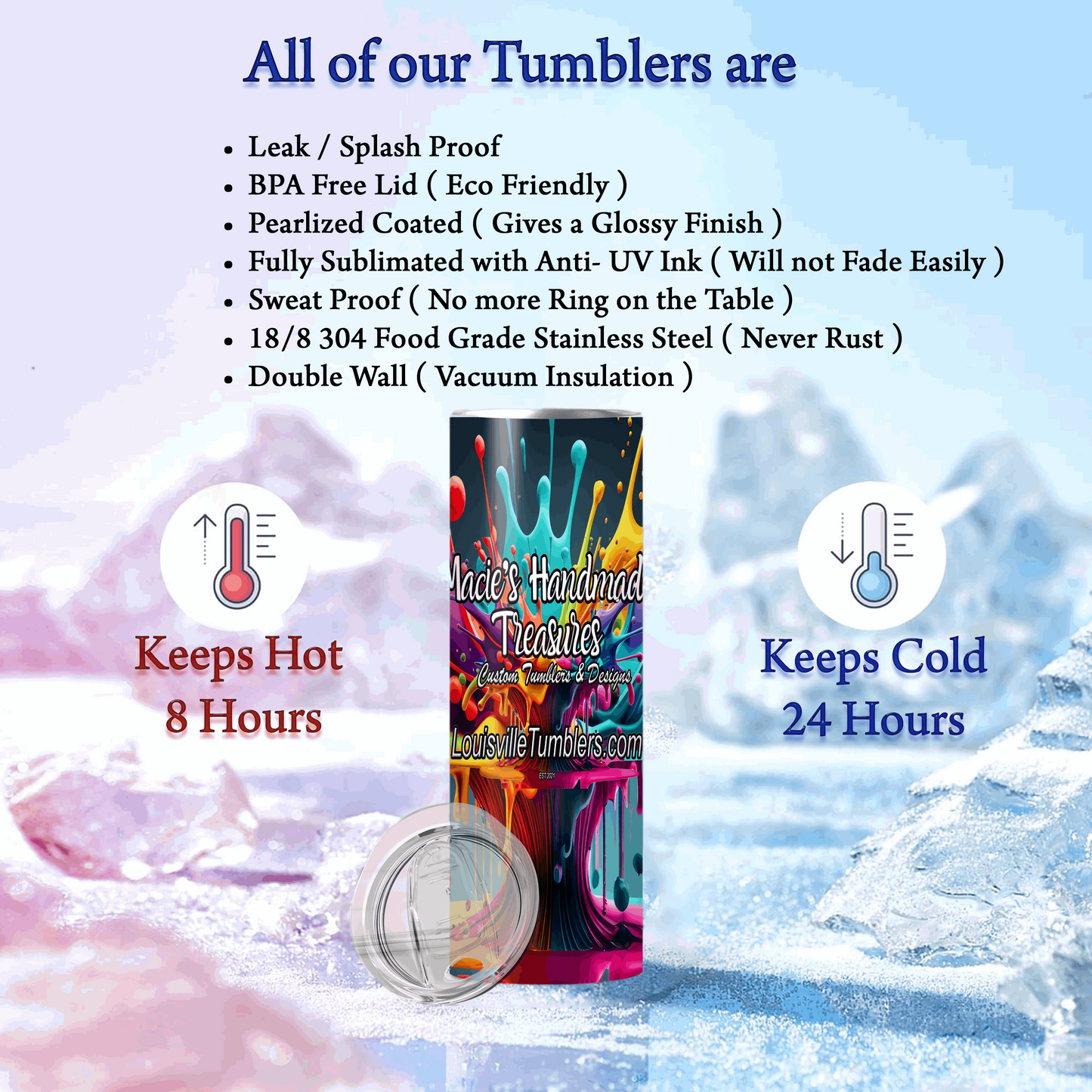 Stanley tumbler 40 oz colorful splatter design with double wall insulation keeps drinks hot or cold