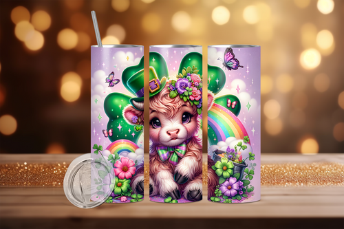 Photo of Big Clover with Cow & Rainbow – 20 oz Tumbler