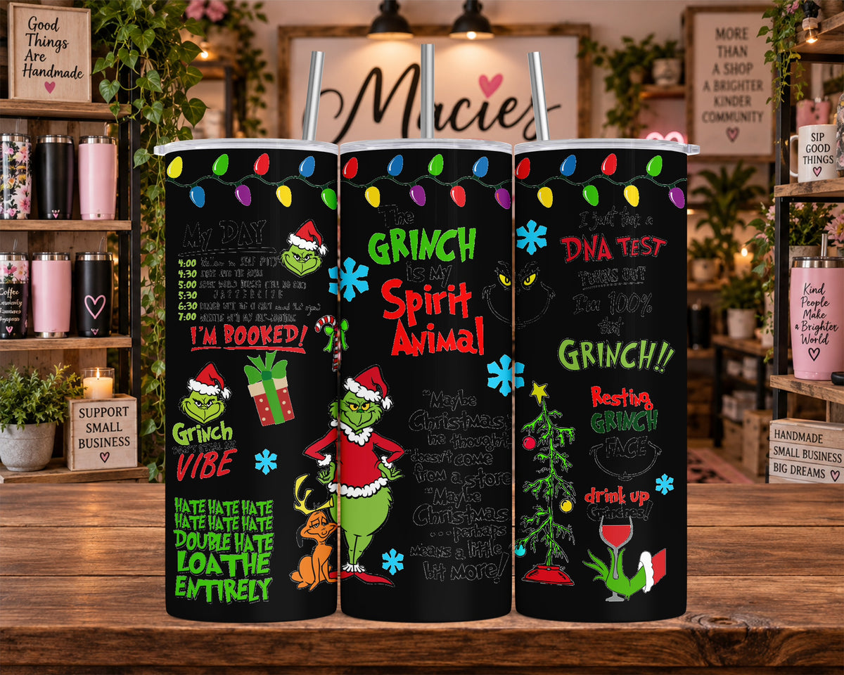 Grinch Christmas Spirit 20 oz Tumbler