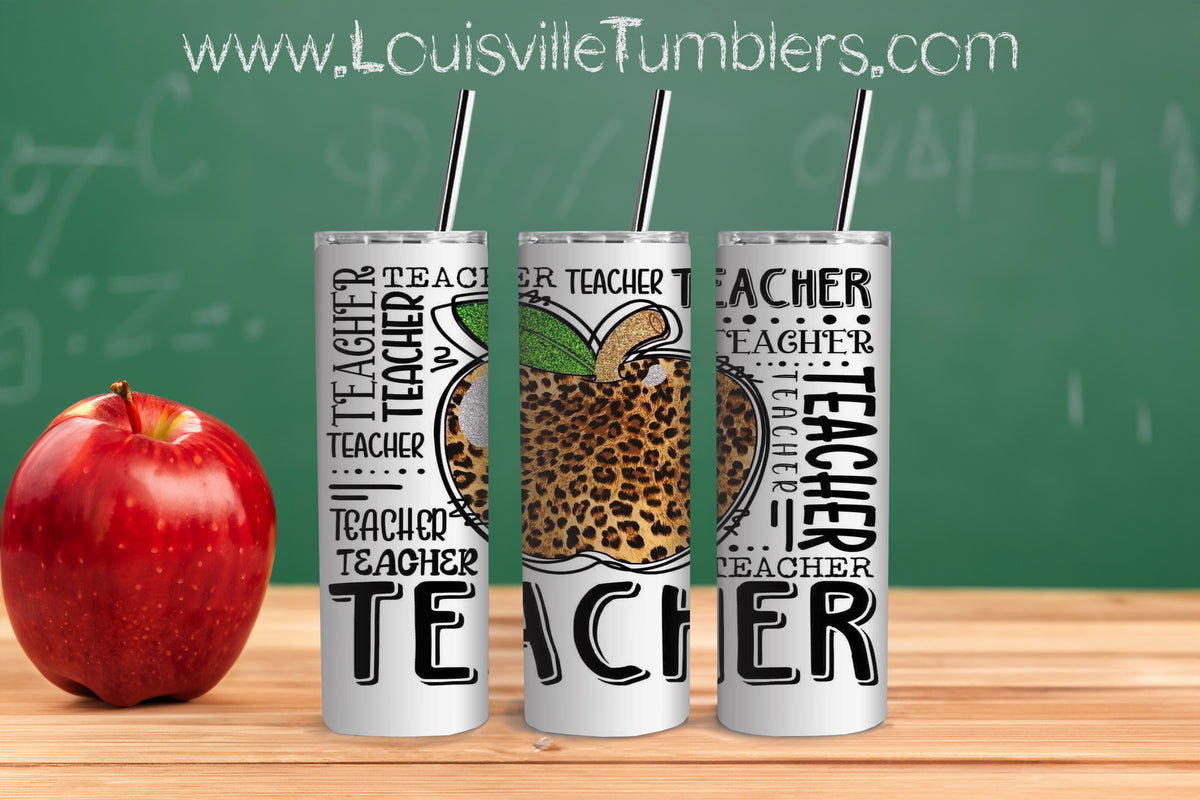 Photo of Teacher Leopard Apple – 20 oz Tumbler