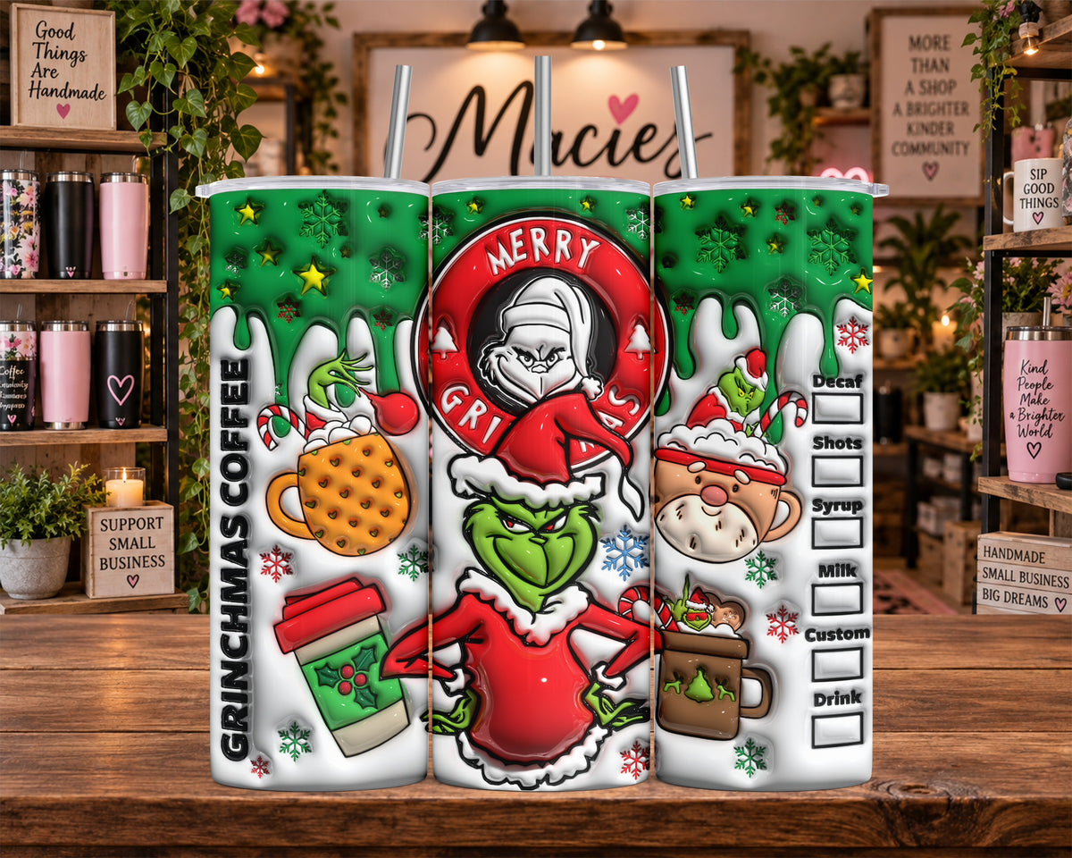 Grinch Christmas Coffee 20 oz Tumbler