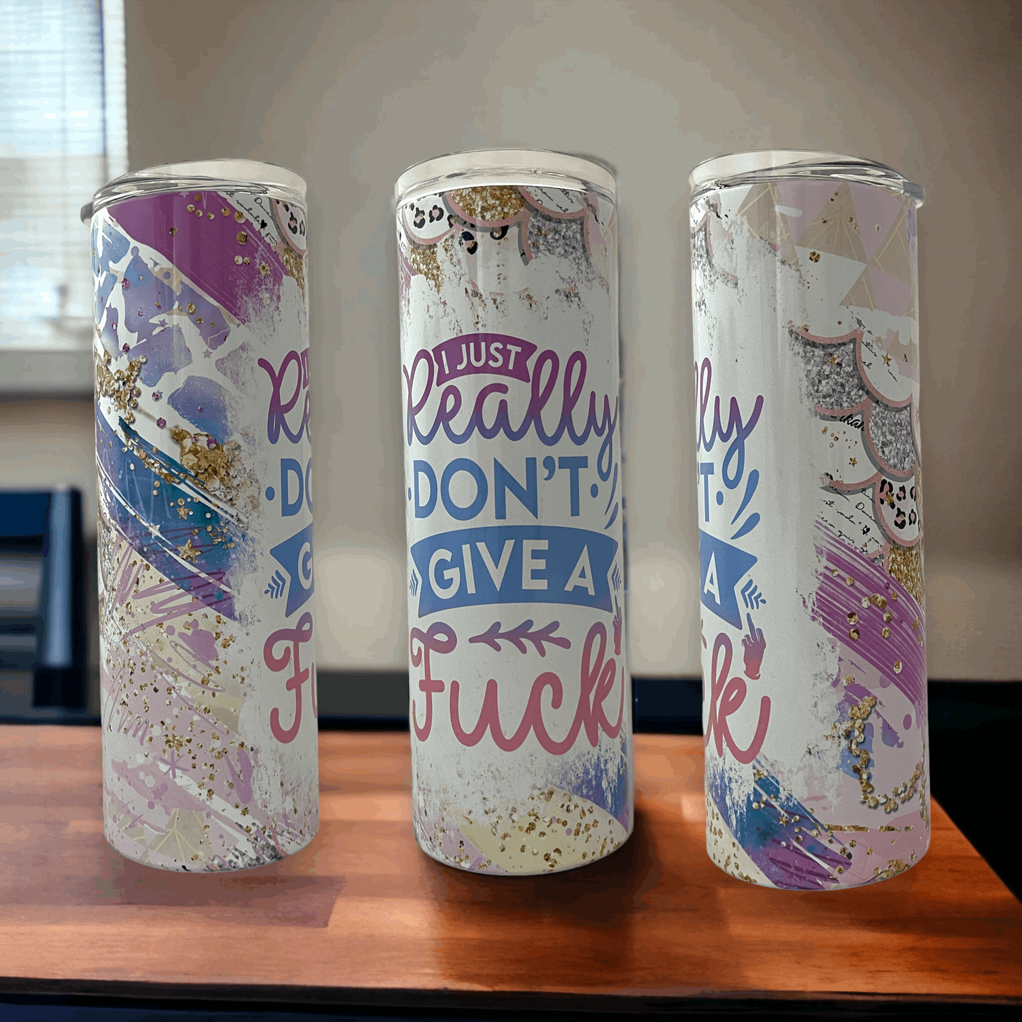 20oz yeti 20oz rambler tumbler with colorful abstract design and sassy quote by Macies Handmade Treasure's